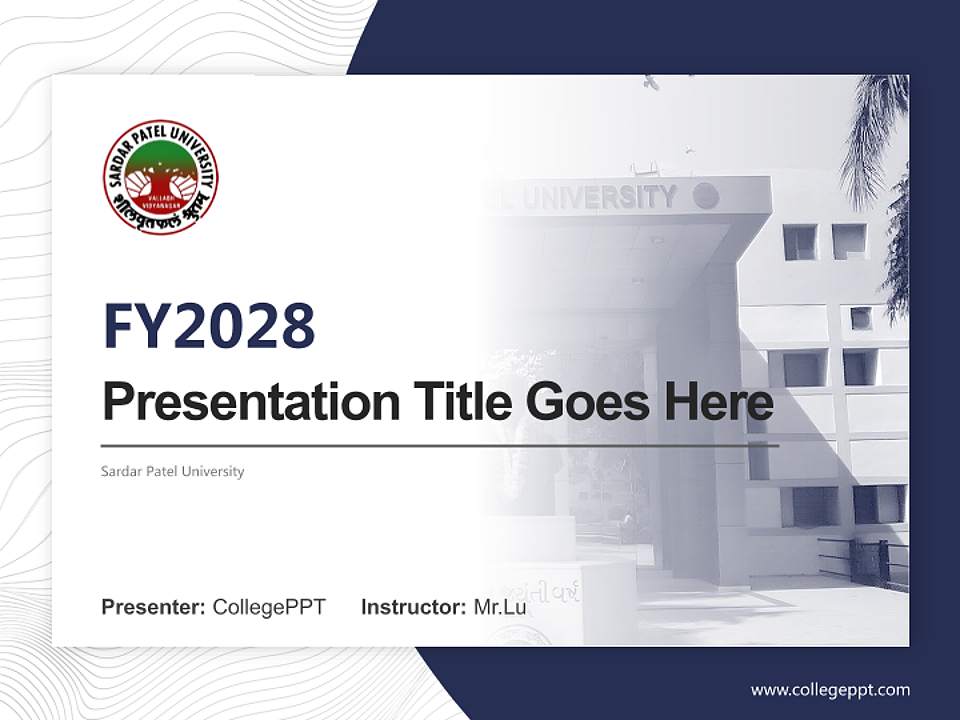 Sardar Patel University Academic Presentation/Research Findings Report PPT Template4:3 ratio PPT effect preview image5