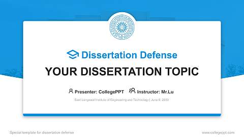 Sant Longowal Institute of Engineering and Technology Graduation Thesis Defense PPT Template