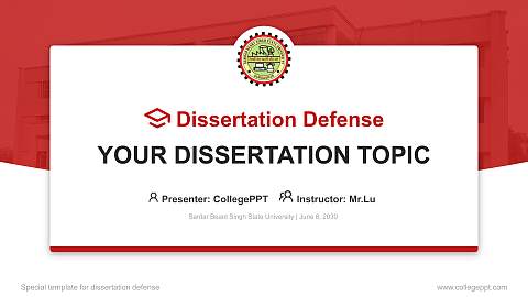 Sardar Beant Singh State University Graduation Thesis Defense PPT Template