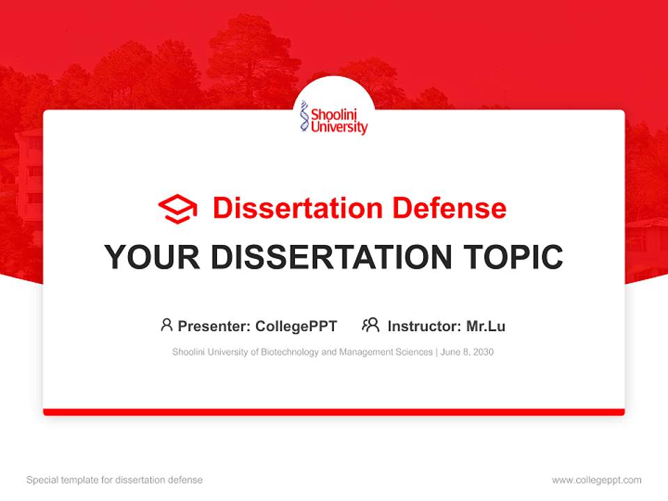 Shoolini University of Biotechnology and Management Sciences Graduation Thesis Defense PPT Template4:3 ratio PPT effect preview image7
