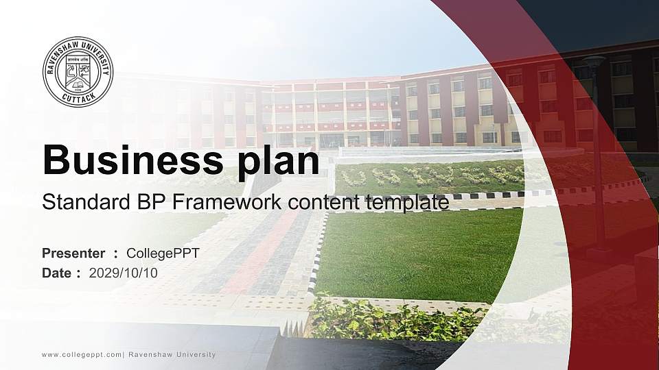 Ravenshaw University Competition/Entrepreneurship Contest PPT Template16:9 ratio PPT effect preview image1