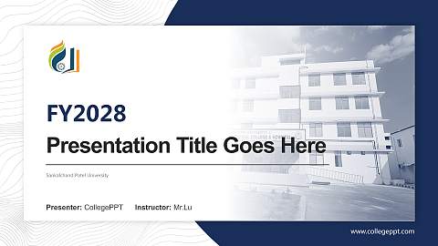 Sankalchand Patel University Academic Presentation/Research Findings Report PPT Template