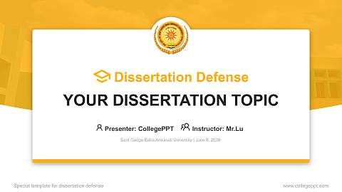 Sant Gadge Baba Amravati University Graduation Thesis Defense PPT Template