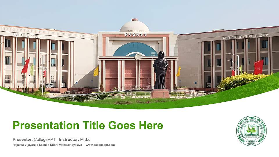 Rajmata Vijayaraje Scindia Krishi Vishwavidyalaya Course/Courseware Creation PPT Template16:9 ratio PPT effect preview image