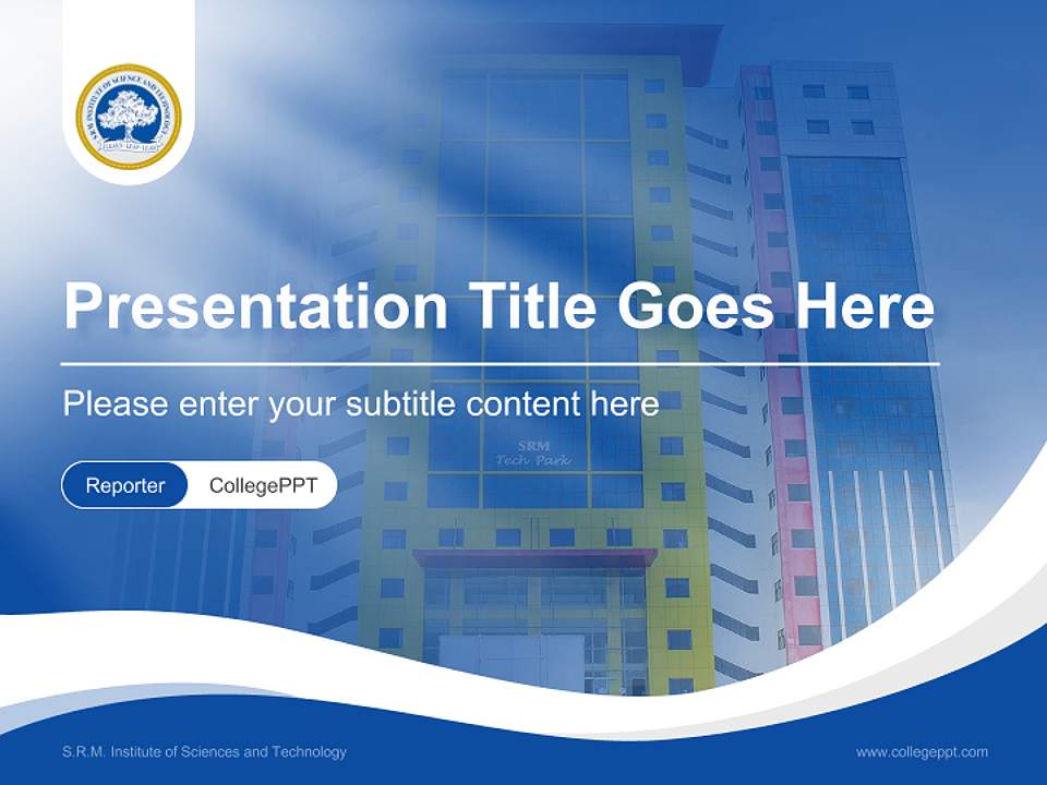 S.R.M. Institute of Sciences and Technology Lecture Sharing and Networking Event PPT Template4:3 ratio PPT effect preview image4