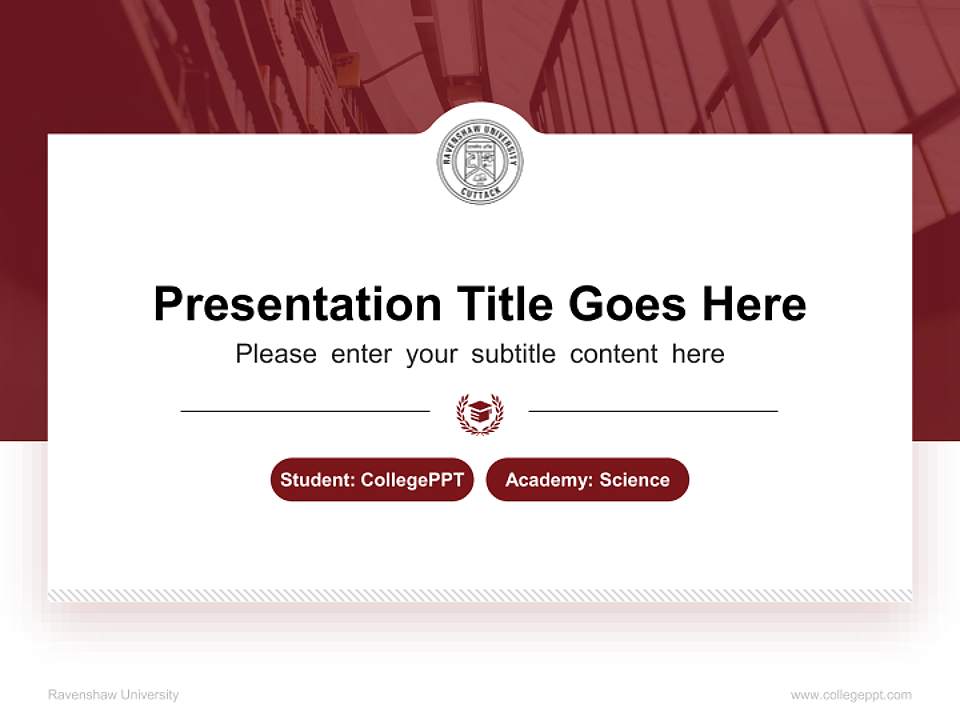 Ravenshaw University National Scholarship Defense PPT Template4:3 ratio PPT effect preview image4