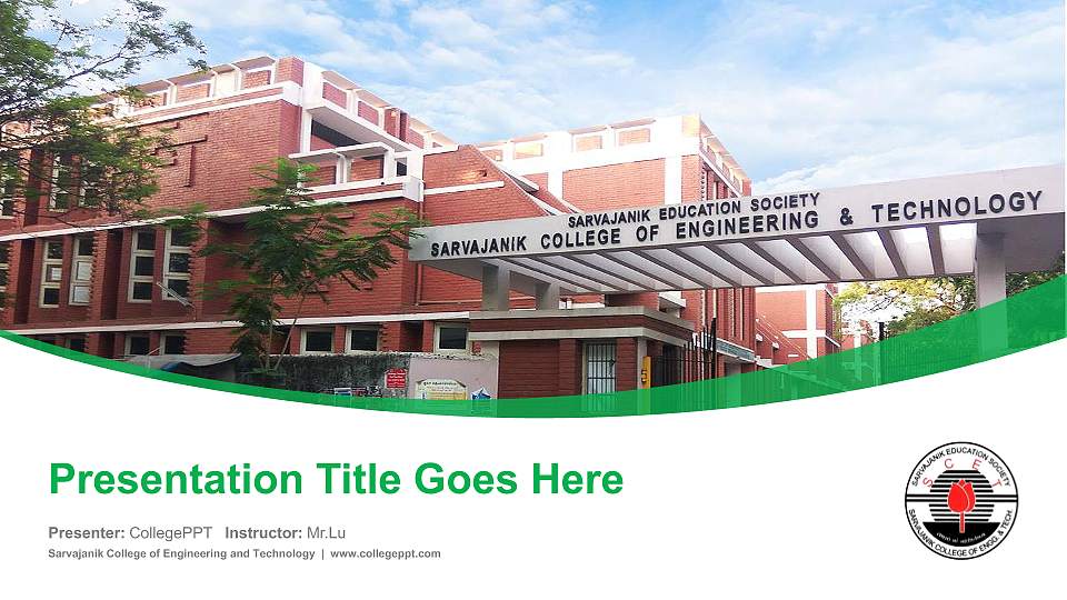 Sarvajanik College of Engineering and Technology Course/Courseware Creation PPT Template16:9 ratio PPT effect preview image