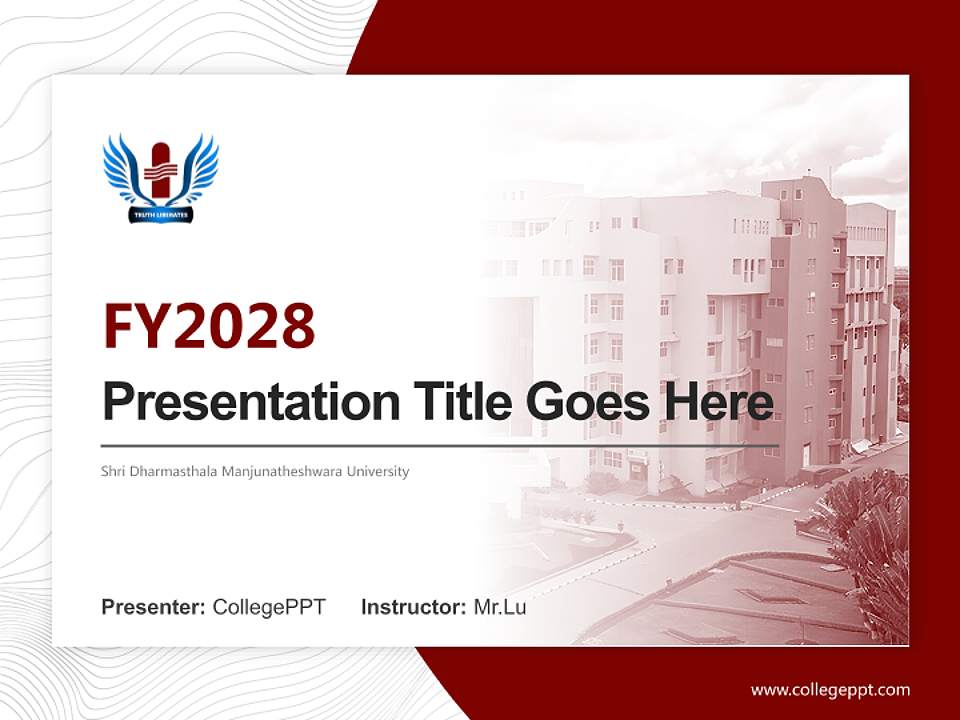 Shri Dharmasthala Manjunatheshwara University Academic Presentation/Research Findings Report PPT Template4:3 ratio PPT effect preview image5