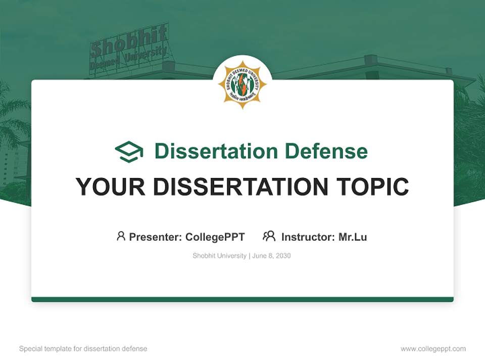 Shobhit University Graduation Thesis Defense PPT Template4:3 ratio PPT effect preview image7