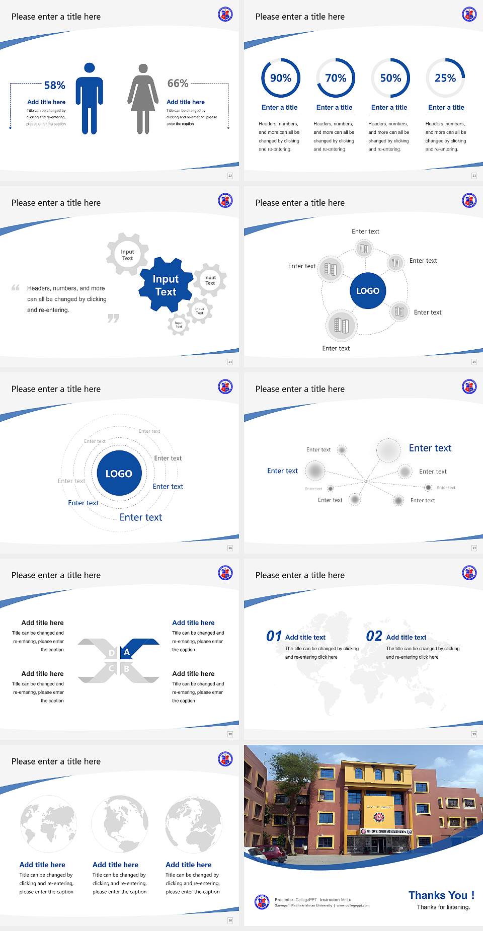 Sarvepalli Radhakrishnan University Course/Courseware Creation PPT Template4:3 ratio PPT effect preview image4