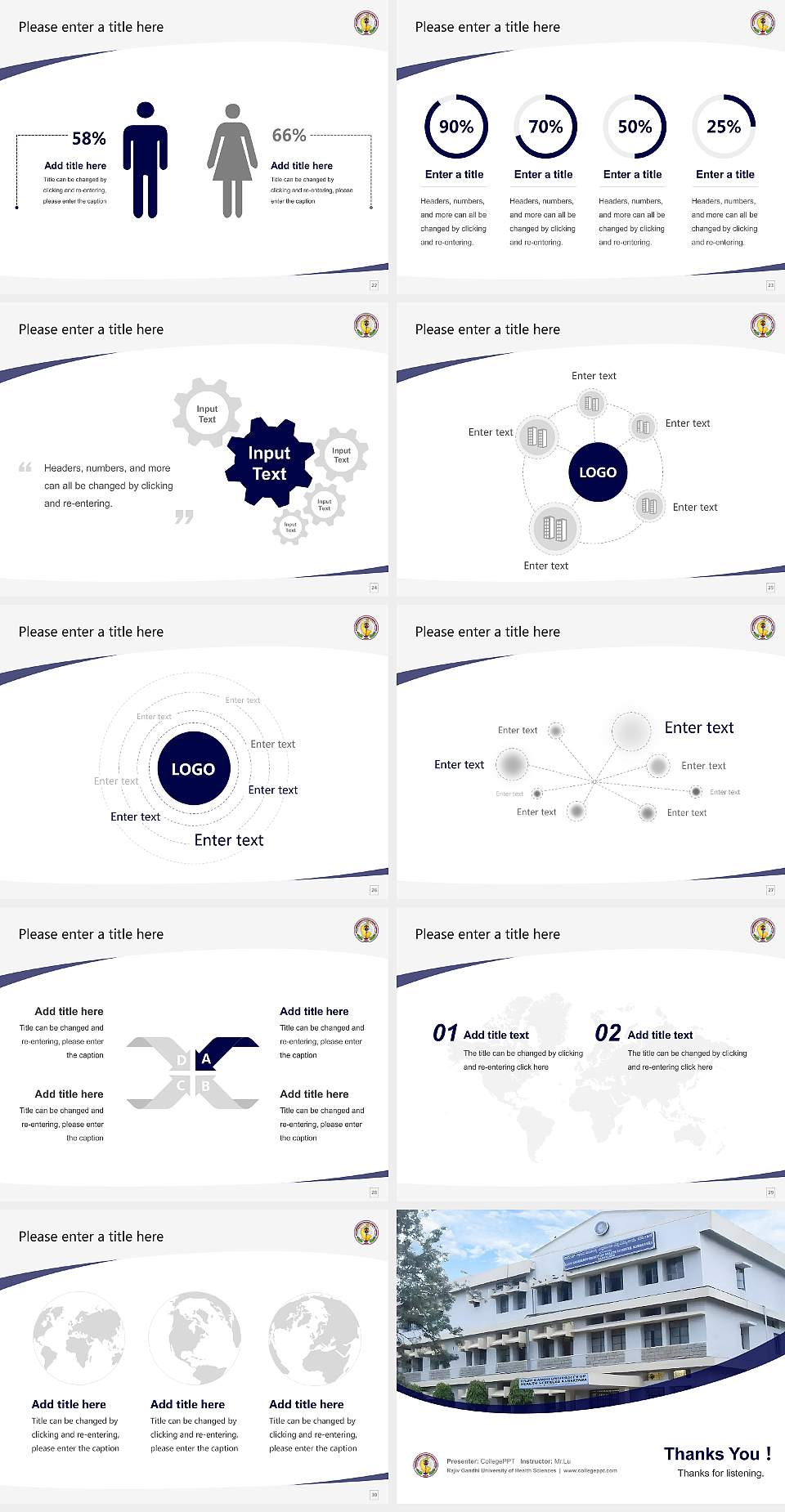 Rajiv Gandhi University of Health Sciences Course/Courseware Creation PPT Template4:3 ratio PPT effect preview image4