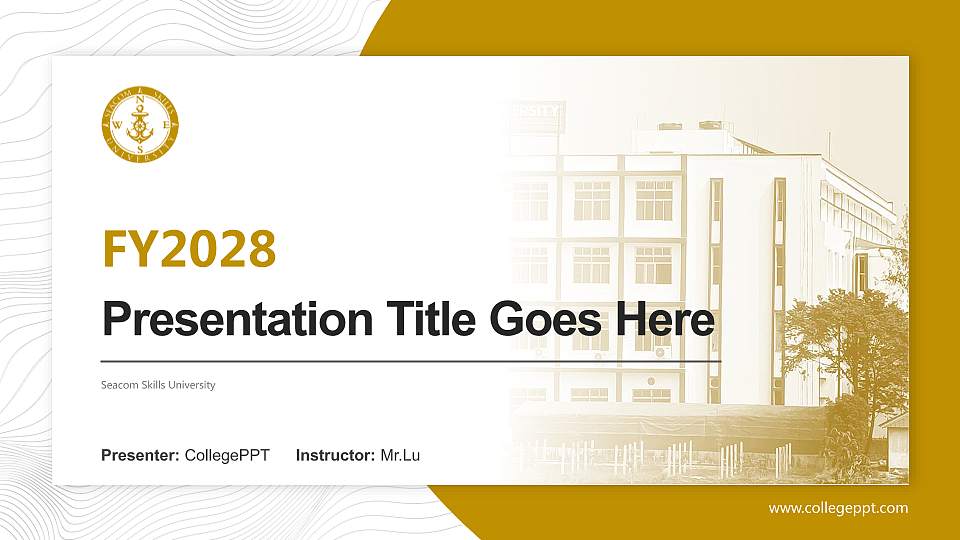 Seacom Skills University Academic Presentation/Research Findings Report PPT Template16:9 ratio PPT effect preview image
