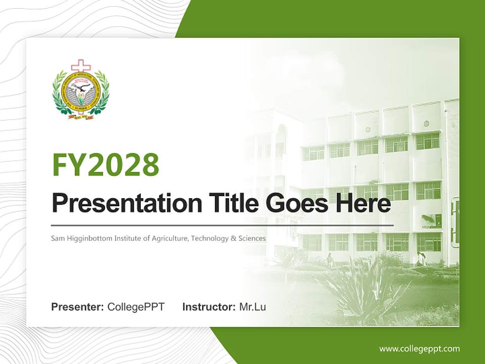 Sam Higginbottom Institute of Agriculture, Technology & Sciences Academic Presentation/Research Findings Report PPT Template4:3 ratio PPT effect preview image5