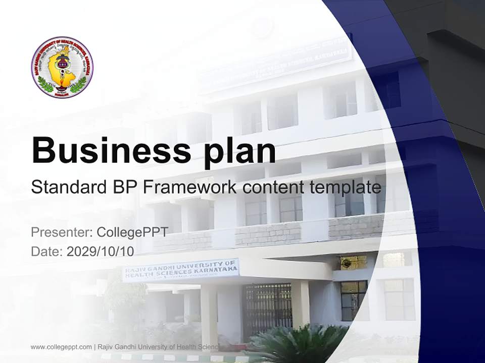 Rajiv Gandhi University of Health Sciences Competition/Entrepreneurship Contest PPT Template4:3 ratio PPT effect preview image9