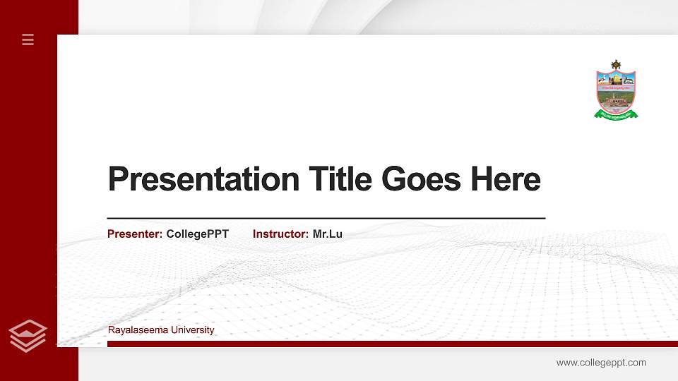 Rayalaseema University Thesis Proposal/Graduation Defense PPT Template16:9 ratio PPT effect preview image1