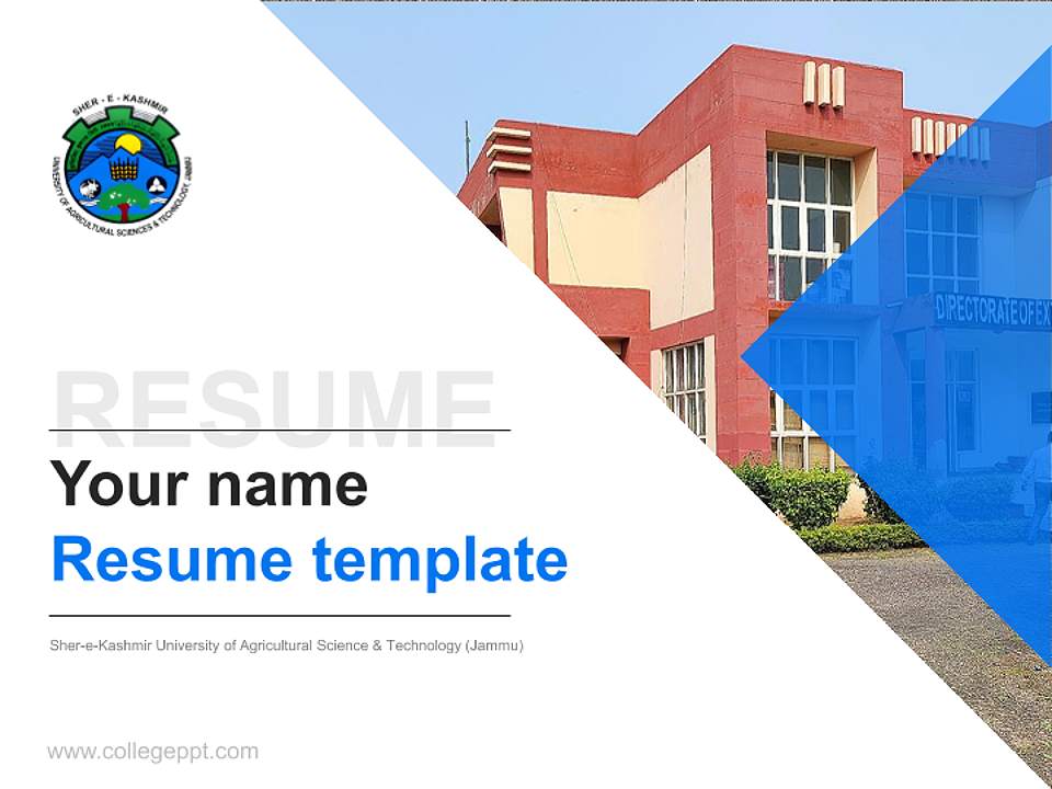 Sher-e-Kashmir University of Agricultural Science & Technology (Jammu) Resume PPT Template4:3 ratio PPT effect preview image5