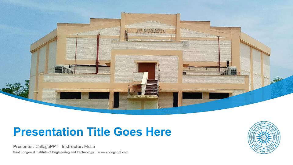 Sant Longowal Institute of Engineering and Technology Course/Courseware Creation PPT Template16:9 ratio PPT effect preview image