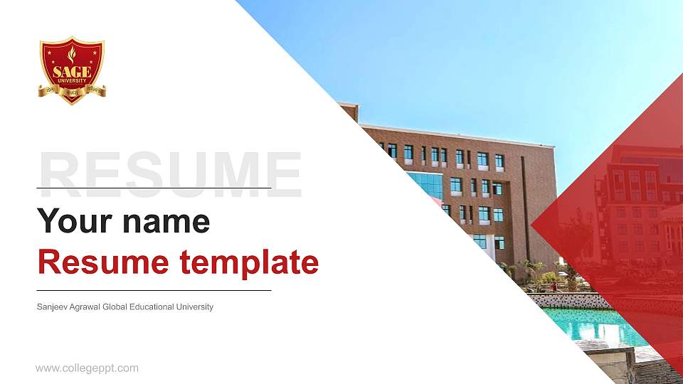 Sanjeev Agrawal Global Educational University Resume PPT Template16:9 ratio PPT effect preview image