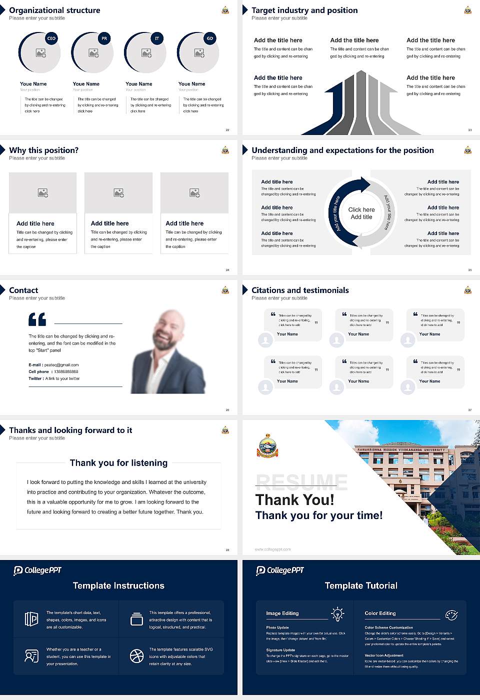 Ramakrishna Mission Vivekananda Educational and Research Institute(Ranchi Campus) Resume PPT Template16:9 ratio PPT effect preview image4