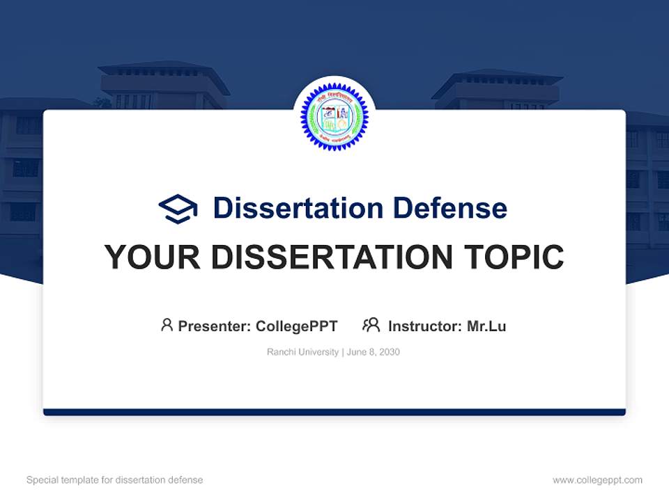 Ranchi University Graduation Thesis Defense PPT Template4:3 ratio PPT effect preview image7