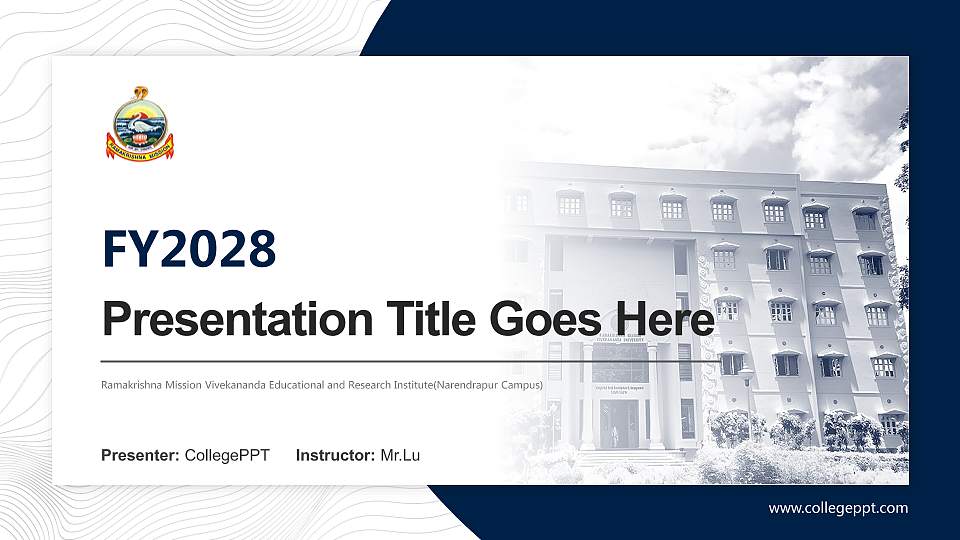 Ramakrishna Mission Vivekananda Educational and Research Institute(Narendrapur Campus) Academic Presentation/Research Findings Report PPT Template16:9 ratio PPT effect preview image