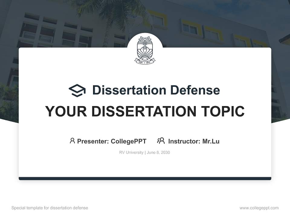 RV University Graduation Thesis Defense PPT Template4:3 ratio PPT effect preview image7