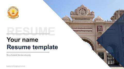 Shree Somnath Sanskrit University Resume PPT Template