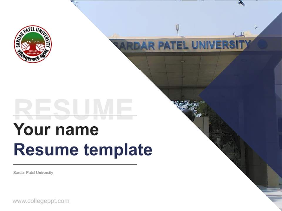 Sardar Patel University Resume PPT Template4:3 ratio PPT effect preview image5