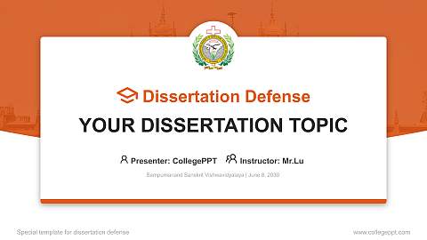 Sampurnanand Sanskrit Vishwavidyalaya Graduation Thesis Defense PPT Template