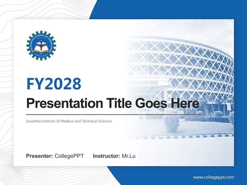 Saveetha Institute of Medical and Technical Sciences Academic Presentation/Research Findings Report PPT Template4:3 ratio PPT effect preview image5