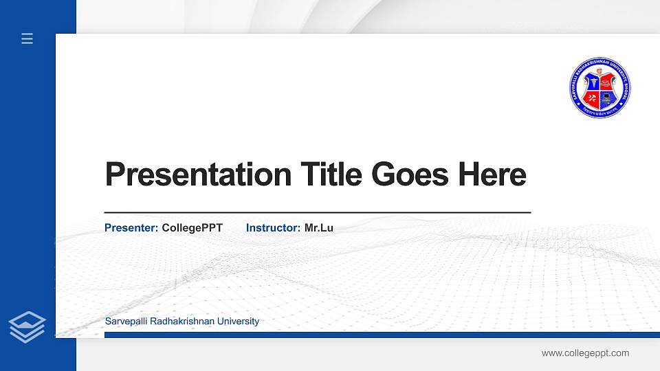 Sarvepalli Radhakrishnan University Thesis Proposal/Graduation Defense PPT Template16:9 ratio PPT effect preview image