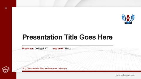Shri Dharmasthala Manjunatheshwara University Thesis Proposal/Graduation Defense PPT Template