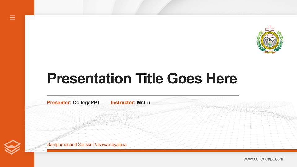 Sampurnanand Sanskrit Vishwavidyalaya Thesis Proposal/Graduation Defense PPT Template16:9 ratio PPT effect preview image