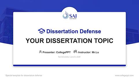 Sai University Graduation Thesis Defense PPT Template