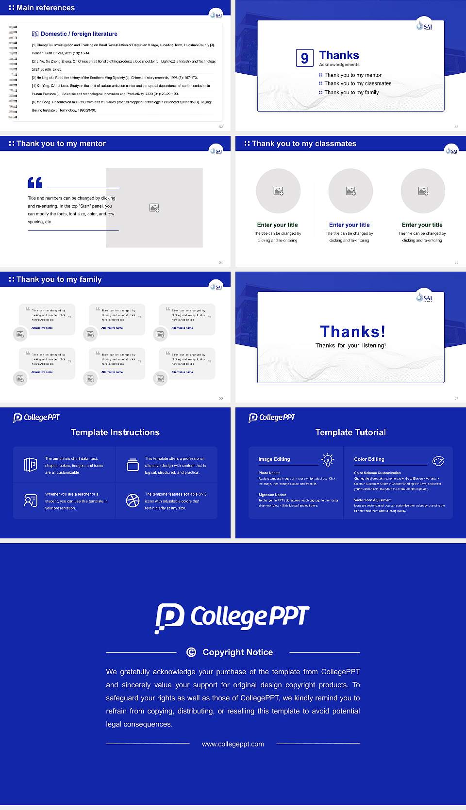 Sai University Graduation Thesis Defense PPT Template16:9 ratio PPT effect preview image7