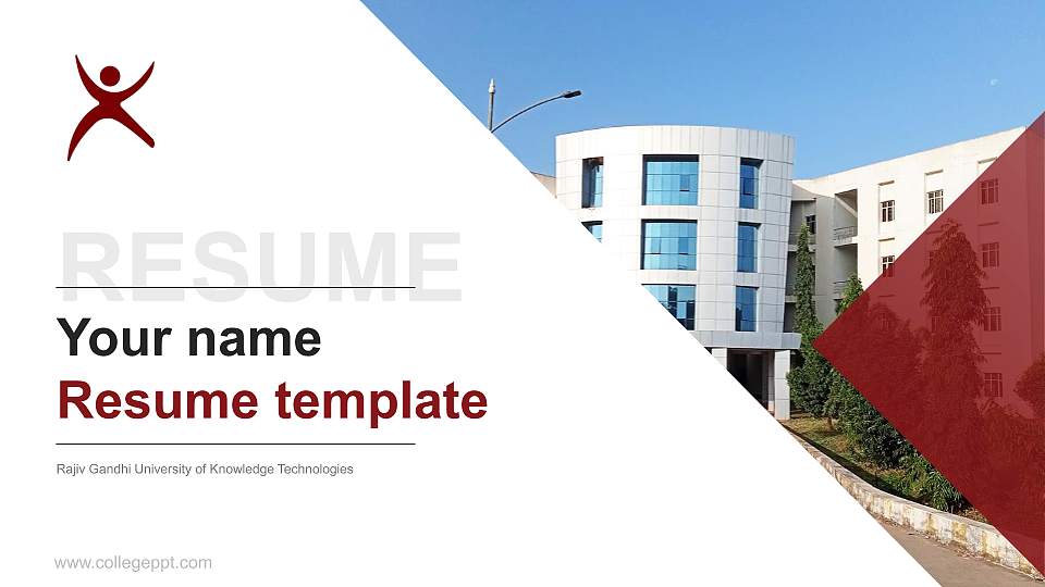 Rajiv Gandhi University of Knowledge Technologies Resume PPT Template16:9 ratio PPT effect preview image