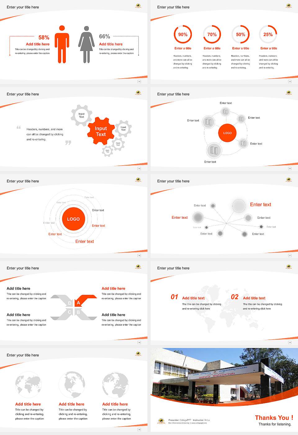 Rani Channamma University Course/Courseware Creation PPT Template16:9 ratio PPT effect preview image4