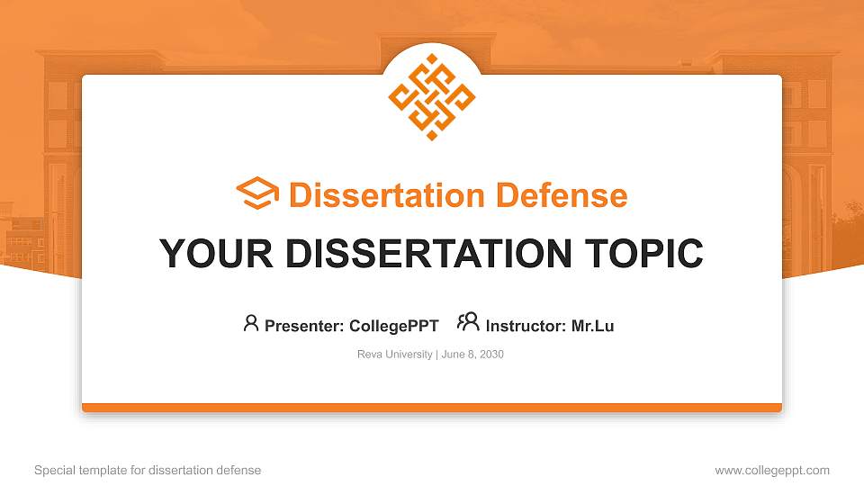 Reva University Graduation Thesis Defense PPT Template16:9 ratio PPT effect preview image