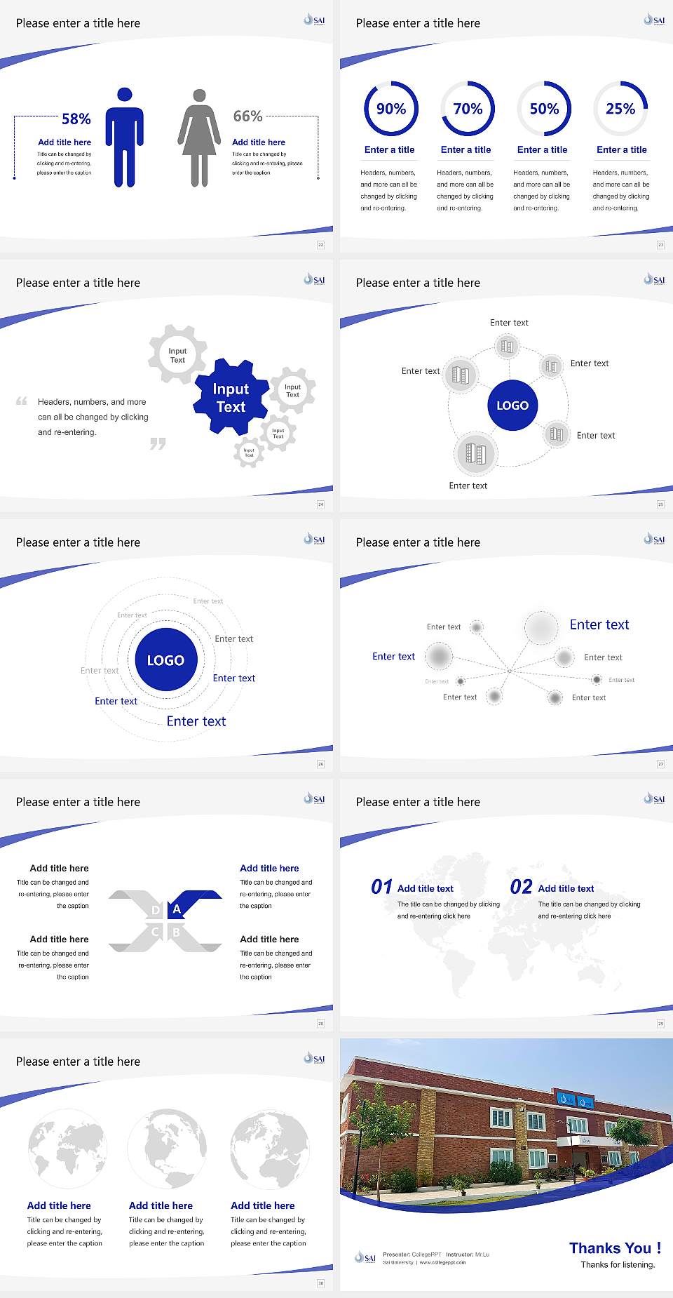 Sai University Course/Courseware Creation PPT Template4:3 ratio PPT effect preview image4
