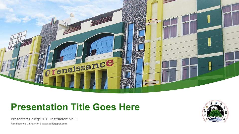 Renaissance University Course/Courseware Creation PPT Template16:9 ratio PPT effect preview image