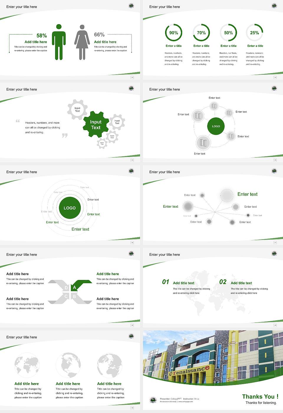 Renaissance University Course/Courseware Creation PPT Template16:9 ratio PPT effect preview image4