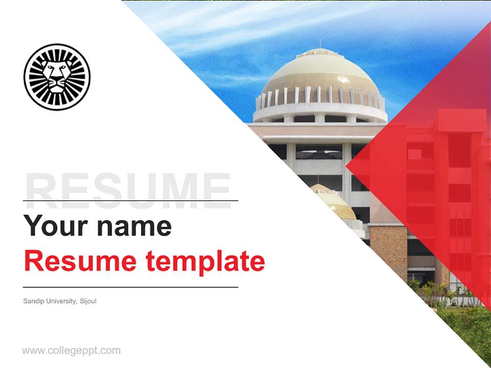 Sandip University, Sijoul Resume PPT Template4:3 ratio PPT effect preview image5