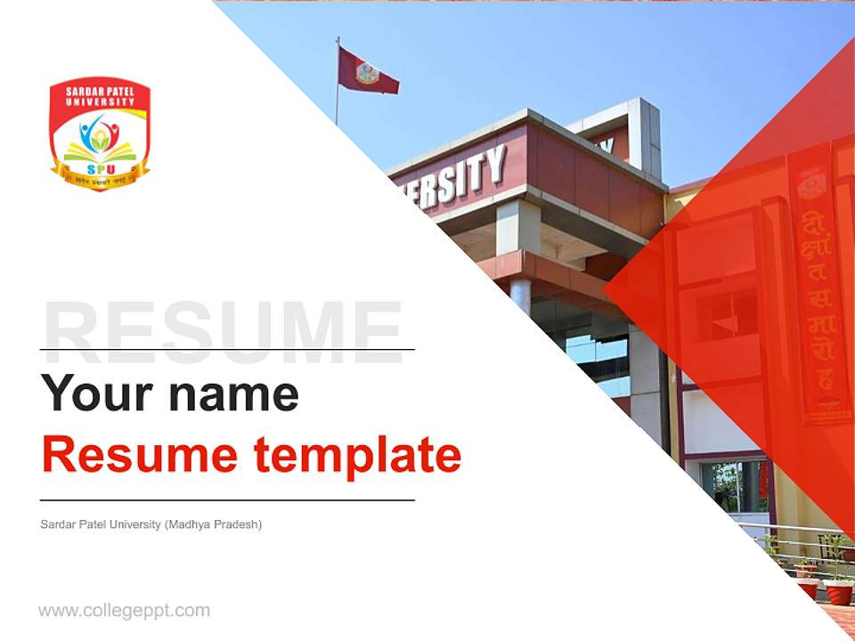 Sardar Patel University (Madhya Pradesh) Resume PPT Template4:3 ratio PPT effect preview image5
