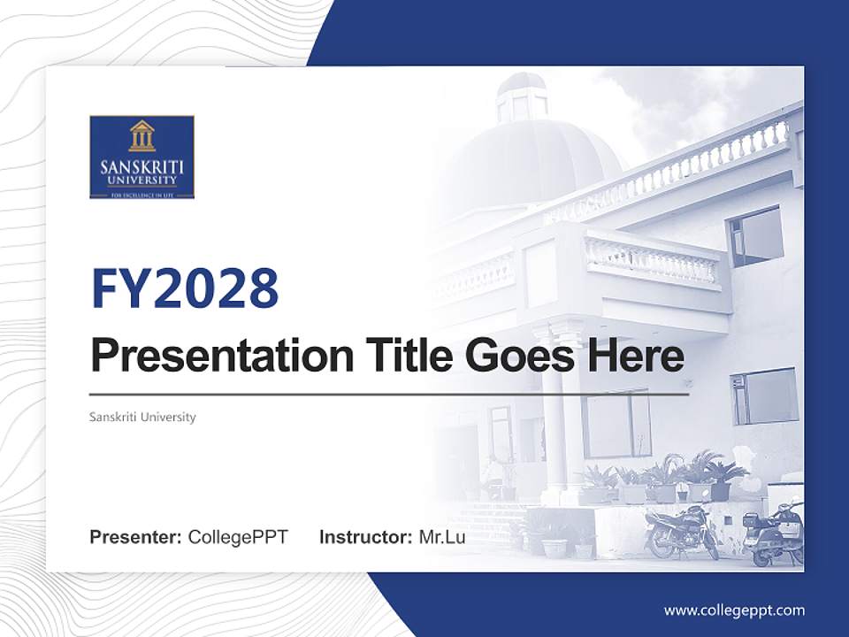 Sanskriti University Academic Presentation/Research Findings Report PPT Template4:3 ratio PPT effect preview image5
