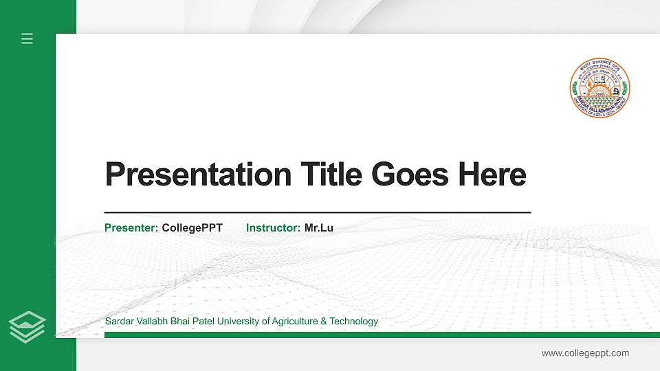 Sardar Vallabh Bhai Patel University of Agriculture & Technology Thesis Proposal/Graduation Defense PPT Template16:9 ratio PPT effect preview image