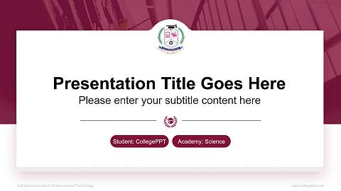 Sathyabama Institute of Science and Technology National Scholarship Defense PPT Template