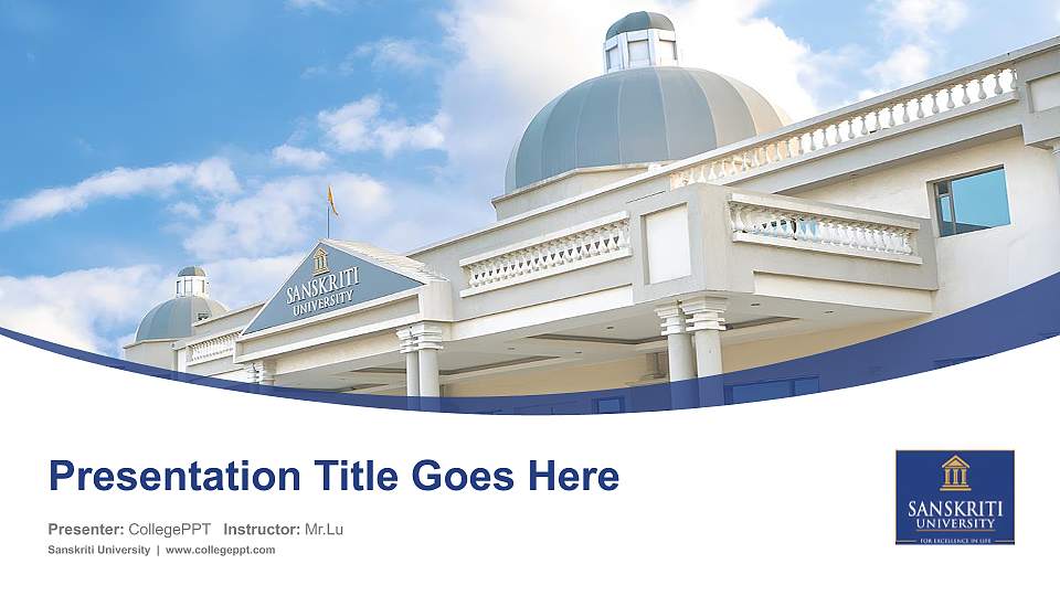 Sanskriti University Course/Courseware Creation PPT Template16:9 ratio PPT effect preview image