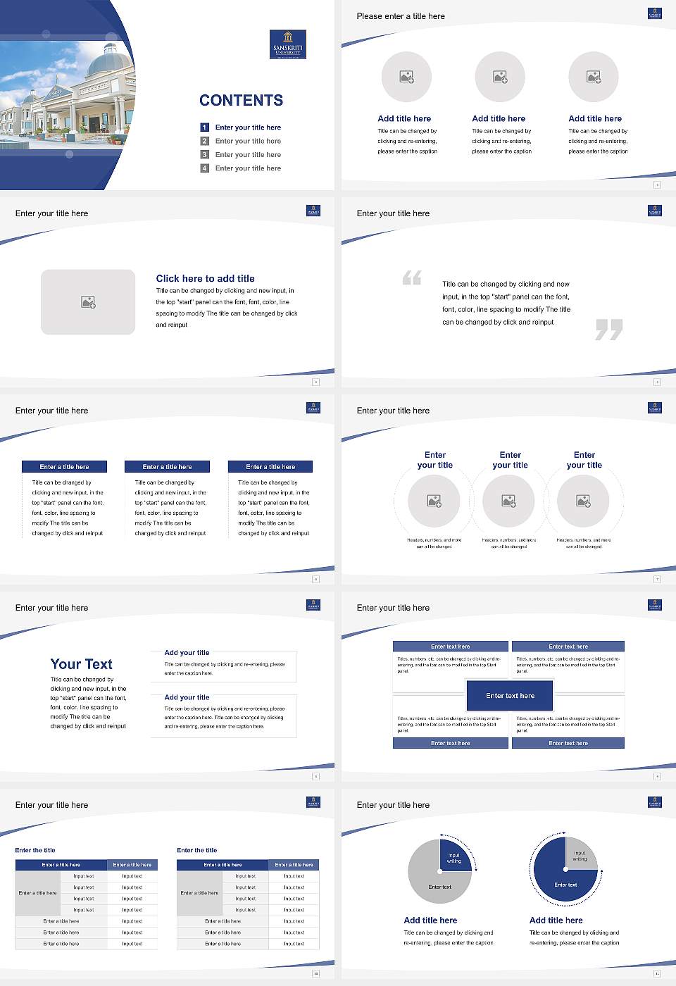 Sanskriti University Course/Courseware Creation PPT Template16:9 ratio PPT effect preview image2