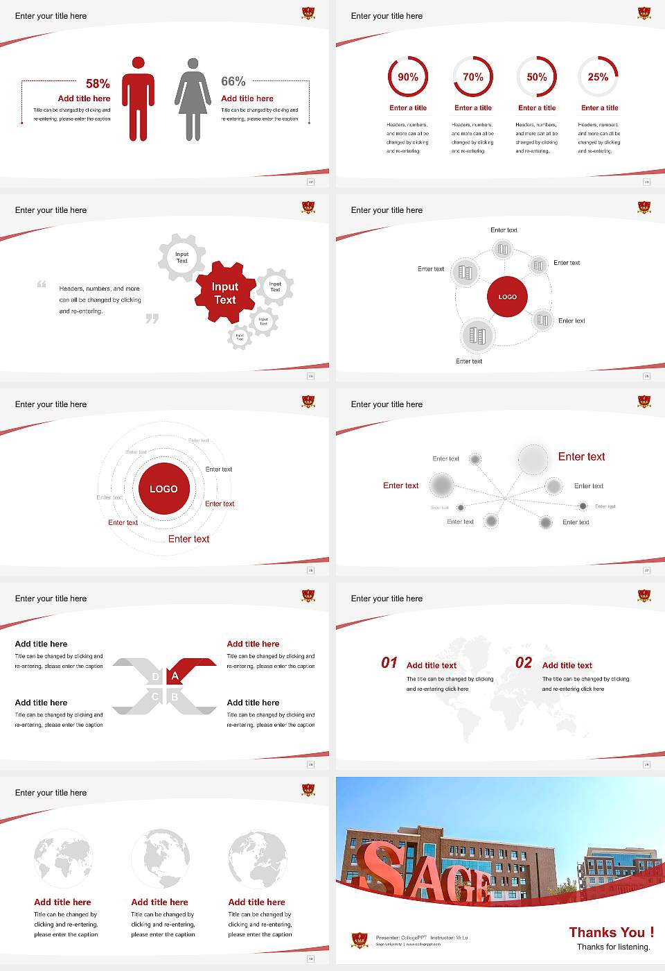 Sage University Course/Courseware Creation PPT Template16:9 ratio PPT effect preview image4
