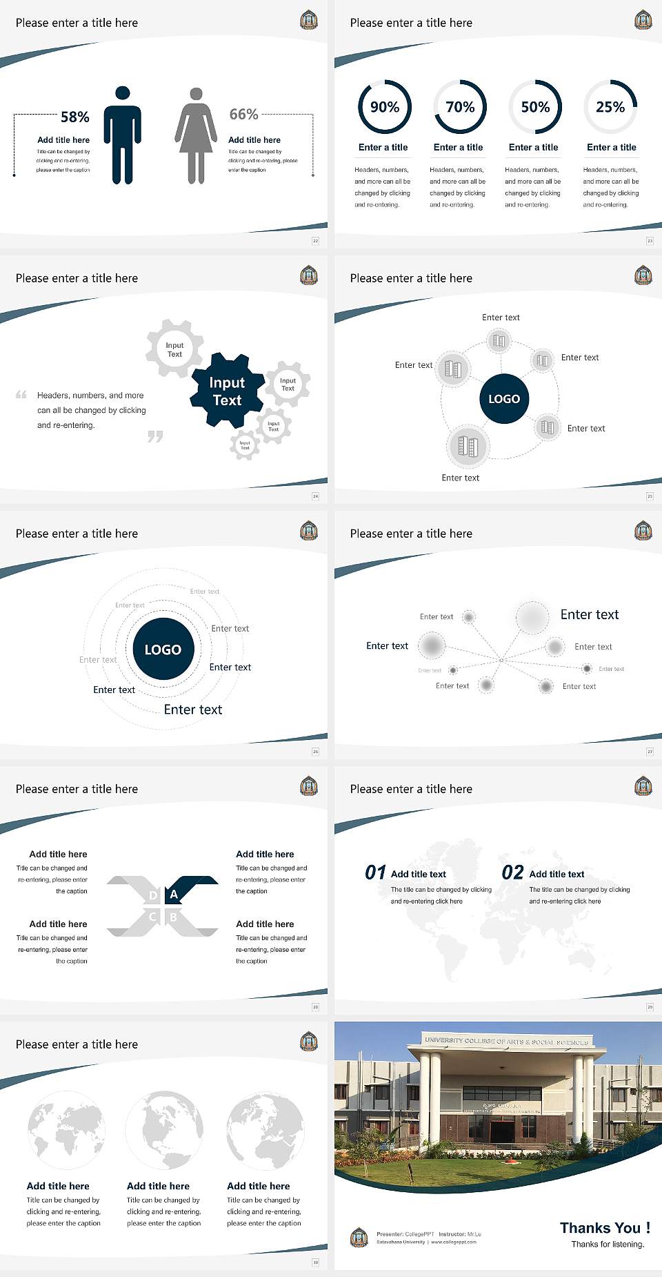 Satavahana University Course/Courseware Creation PPT Template4:3 ratio PPT effect preview image4